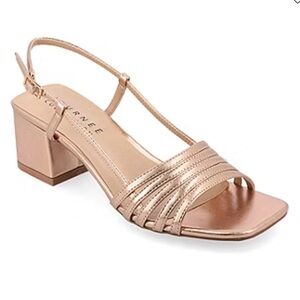 Journee Collection Women's Rose Gold Heeled Sandals 8.5M